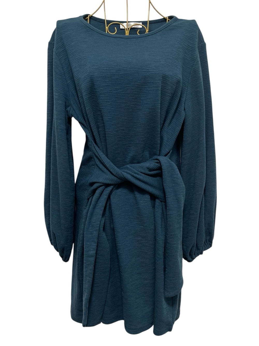 Teal Balloon Sleeve Mini Dress Size XL